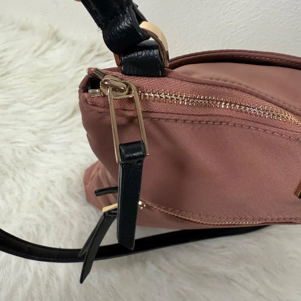 Kate Spade Flat Crossbody Dawn Sparrow Pink W Leather Strap Nylon Everyday Bag